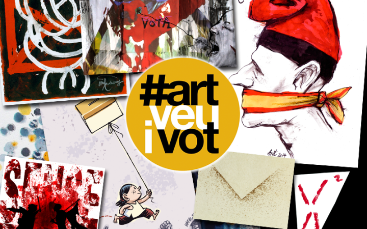 L’exposició #ArtVeuiVot, que reuneix 80 artistes a favor del Dret a Decidir, arriba a Lleida L’exposició #ArtVeuiVot, que reuneix 80 artistes a favor del Dret a Decidir, arriba a Lleida